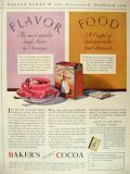 1928 Baker's Cocoa Ad ~ Vintage Tin