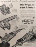 1955 Black & Decker Power Tools Ad ~ Saw, Hammer, Sander, Polisher