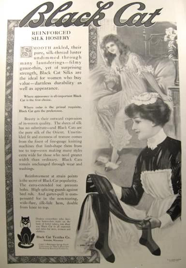 1917 Black Cat Hosiery Ad ~ Henry Hutt