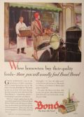 1929 Bond Bread Ad ~ Where Housewives Buy Foods