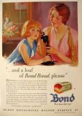 1930 Bond Bread Ad ~ Child on Vintage Phone