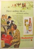 1949 Budwesier Beer Ad ~ Vintage Cooler ~ Fox Hunting Theme