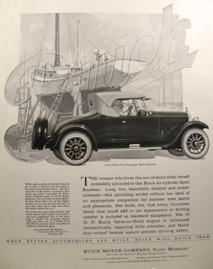 1924 Buick Sport Roadster Ad ~ George Harper Art