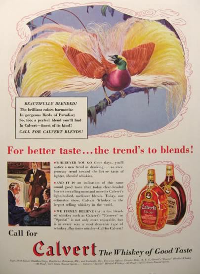 1939 Calvert Whiskey Ad ~ Bird of Paradise