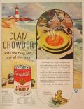1934 Campbell's Clam Chowder Soup Ad ~ Lighthouse