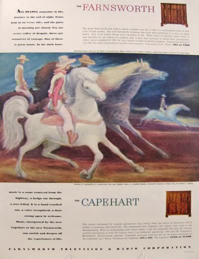 1946 Farnsworth & Capehart Phonograph Ad ~ William Palmer Art