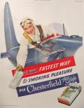 1938 Chesterfield Cigarettes Ad ~ Lady Pilot