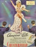 1945 Chesterfield Cigarettes Ad ~ Sonja Henie