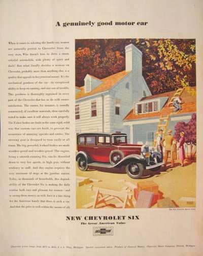 1931 Chevy Six Special Sedan Ad ~ Ronald McLeod