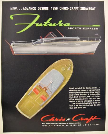 1956 Chris Craft Boat Ad ~ Limited Edition Futura Sports Express