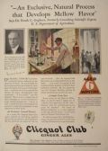1929 Clicquot Club Ginger Ale Ad ~ Exclusive Natural Process