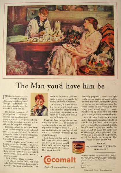 1928 Cocomalt Ad ~ Mother and Son
