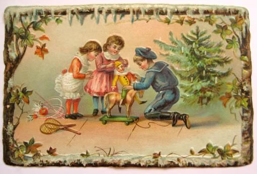 Cohen & Bro. Shoe Store Trade Card ~ Children with Toys