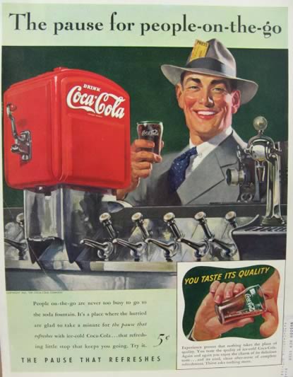 1941 Coca Cola Coke Ad ~ Soda Fountain