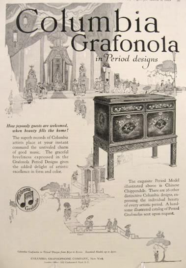 1919 Columbia Grafonola Ad ~ Period Designs