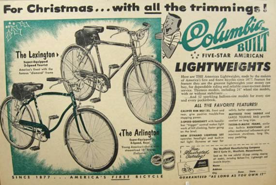 Columbia Bicycle Vintage Art Ad 10" x 7" Reproduction Metal Sign B457 