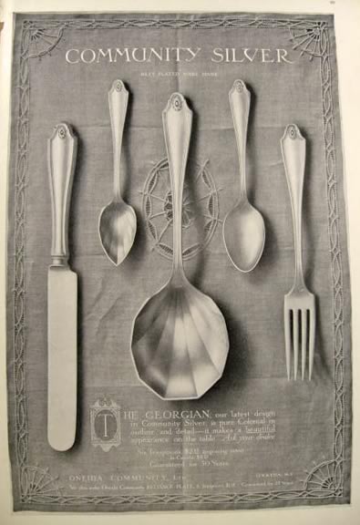 1913 Oneida Community Silver Ad ~ Georgian Pattern