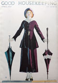 1917 Good Housekeeping Cover ~ Coles Phillips ~ Lady with Umbrellas