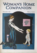 1917 Woman's Home Companion Cover ~ Baby Walks Toward Mom ~ Coles Phillips