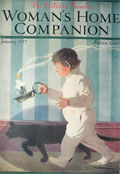 1917 Woman's Home Companion Cover ~ Child with Cat & Candle