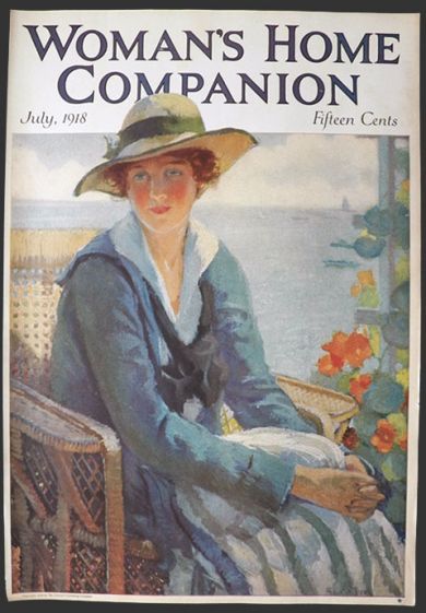 1918 Woman's Home Companion Cover ~ Woman in Chair ~ Frank Desch