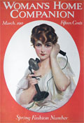 1916 Woman's Home Companion Cover ~ Woman on Antique Phone ~ Z.P. Nikolaki