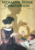 1918 Woman's Home Companion Cover ~ Mom Makes Hand Shadows