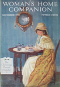 1916 Woman's Home Companion Cover ~ Lonely Woman at Table