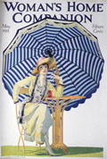 1918 Woman's Home Companion Cover ~ Woman Under Umbrella ~ Beautiful Art