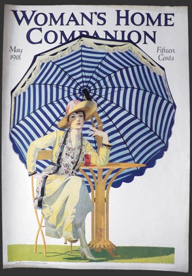 1918 Woman's Home Companion Cover ~ Woman Under Umbrella ~ Beautiful Art