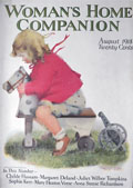 1918 Woman's Home Companion Cover ~ Child on Old Wooden Horse with Wheels