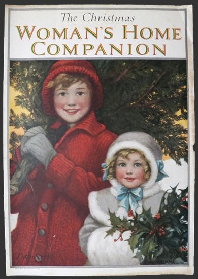 1917 Woman's Home Companion Cover ~ Kids with Christmas Tree