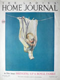 1926 Ladies Home Journal Cover ~ Baby Hangs From Laundry Line