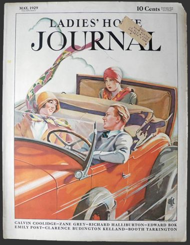 1929 Ladies Home Journal Cover ~ Unhappy Car Ride