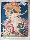 1921 Ladies Home Journal Cover ~ Kids, Bunnies Dance Through Field of Flowers