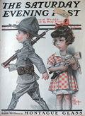1916 Saturday Evening Post Cover ~ J.C. Leyendecker ~ Littlest Soldier