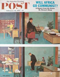 1961 Saturday Evening Post Cover ~ Secretary Does Work, Boss Plays Golf