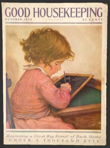 1922 Good Housekeeping Cover ~ Jessie Willcox Smith ~ Child with Chalkboard
