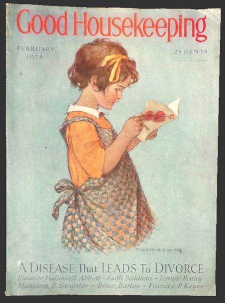 1928 Good Housekeeping Cover ~ Jessie Willcox Smith ~ Girl with Valentine