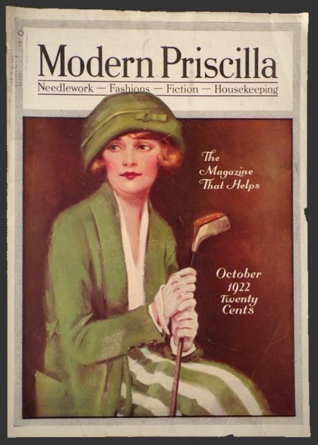 1922 Modern Priscilla Cover ~ Beautiful Lady Golfer
