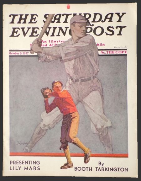 1932 Saturday Evening Post Cover ~ Baseball Player Art