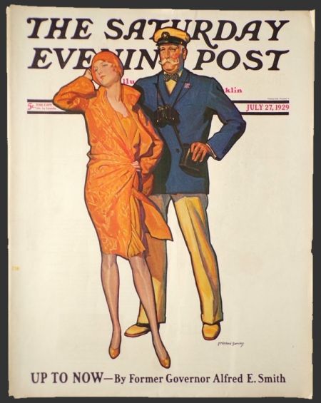 1929 Saturday Evening Post Cover ~ Ship Captain ~ McClelland Barclay