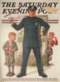 1930 Saturday Evening Post Cover ~ Cop & Boy with Slingshot