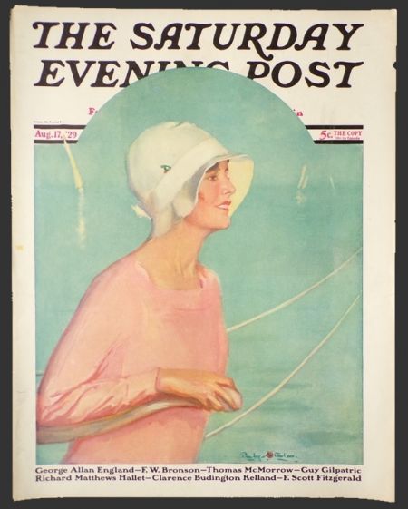 1929 Saturday Evening Post Cover ~ Penrhyn Stanlaws Woman on Boat