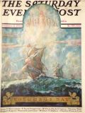 1930 Saturday Evening Post Cover ~ Columbus Day Ships