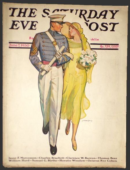1930 Saturday Evening Post Cover ~ Naval Officer ~ McClelland Barclay