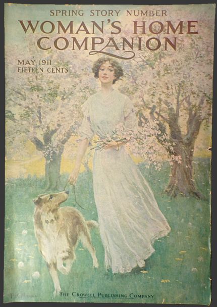 1911 Woman's Home Companion Cover ~ Woman with Collie Dog