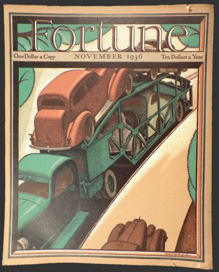 1936 Fortune Magazine Cover ~ Ernest Hamlin Baker ~ Cars