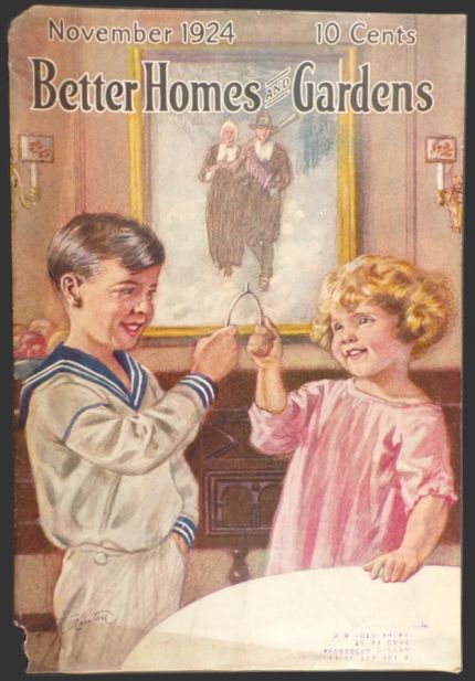 1924 Better Homes & Gardens Cover ~ Children with Thanksgiving Wishbone