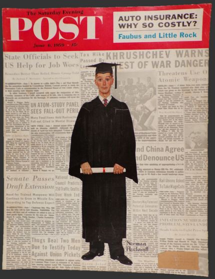 1959 Saturday Evening Post Cover ~ Norman Rockwell ~ College Grad